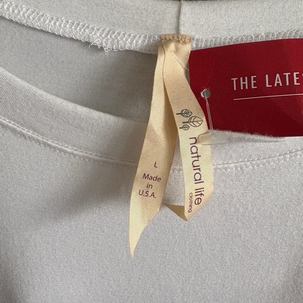 🕊️NATURAL LIFE Dolman 3/4 Sleeve Modal Top in White, Sz L - Picture 4 of 5